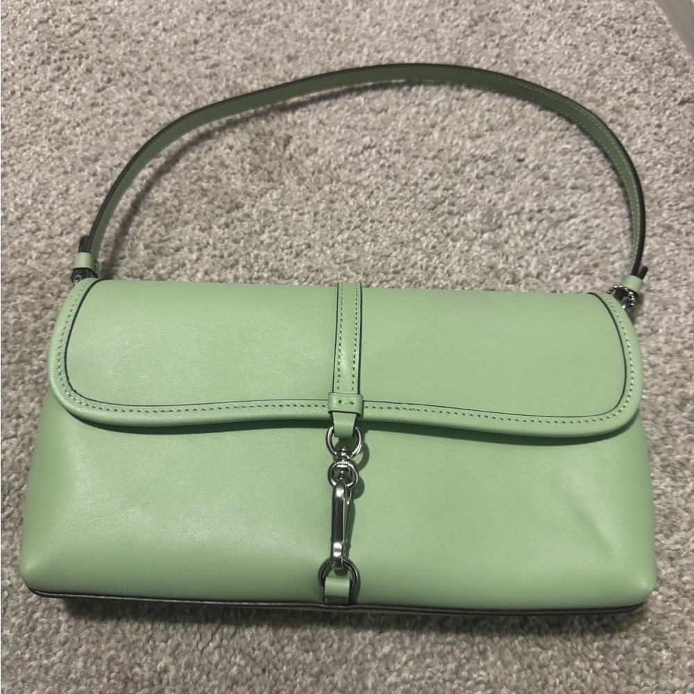 Coach Hampton Shoulder Bag Light Green Pistachio Leather